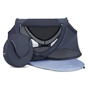 Joovy GLOO portable indoor outdoor baby kids travel tent in forged iron gray